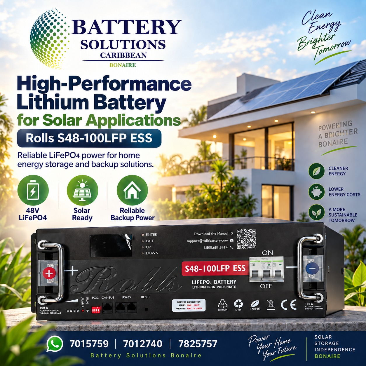 Rolls lithium battery campaign for residential solar energy storage