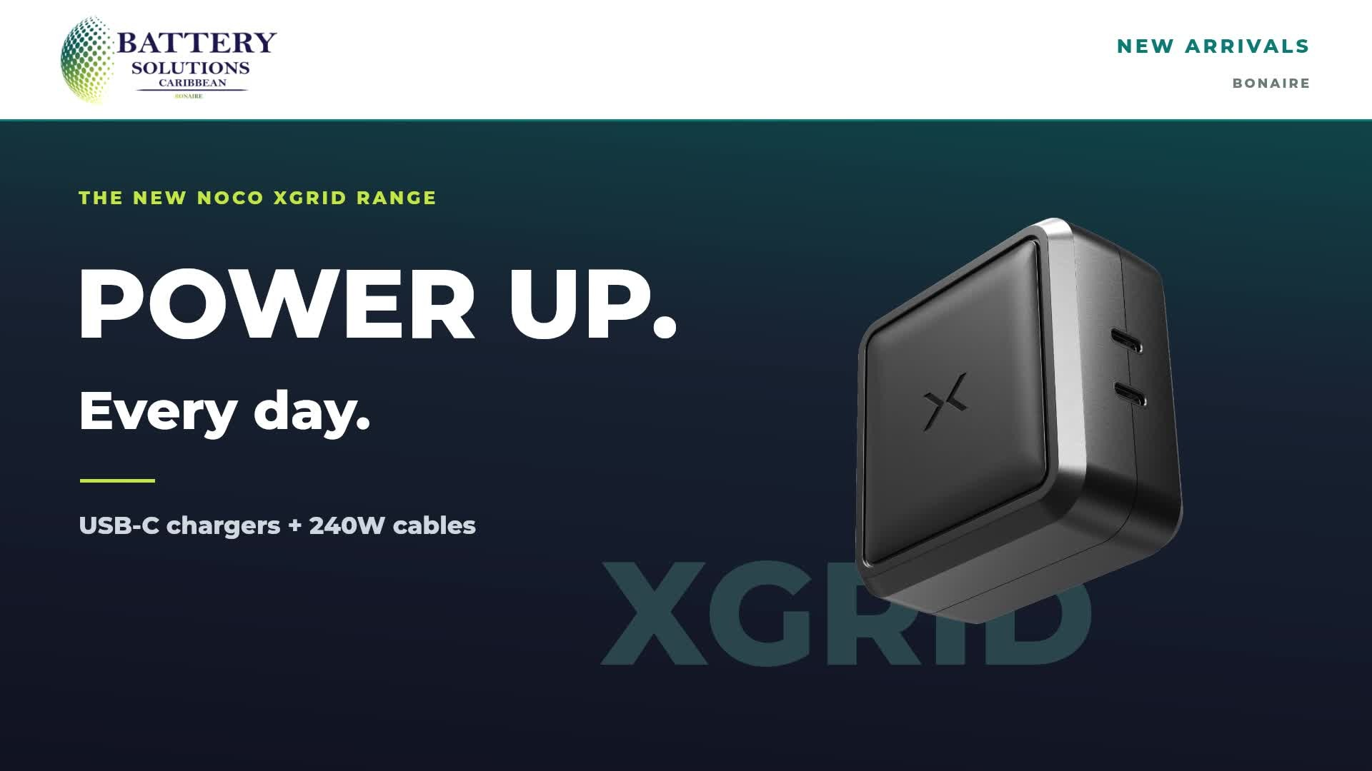 Power Up — still frame from a NOCO XGRID promotional video edit
